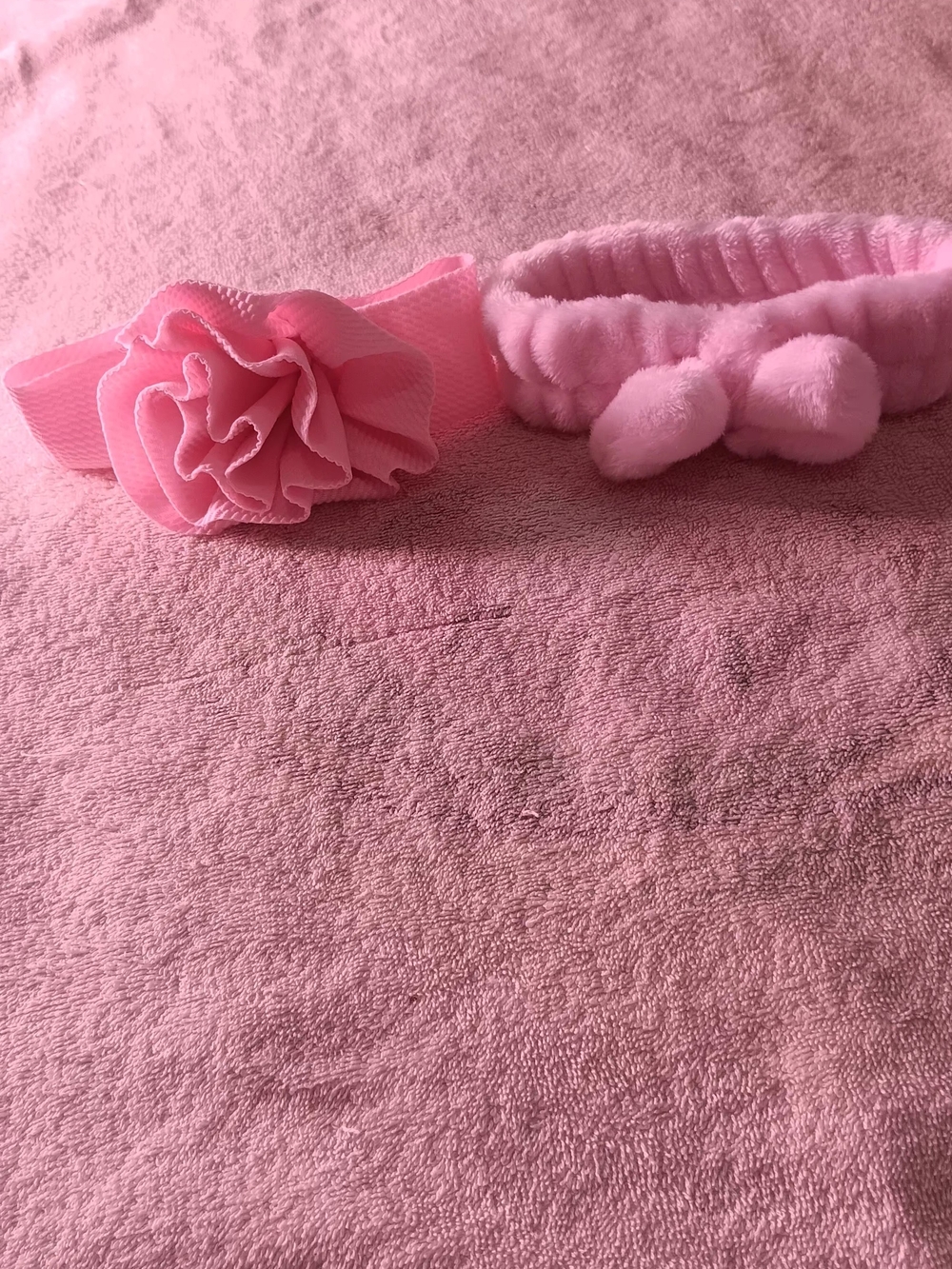 Pink Flower Headband and Plush Bow Kids Accessories